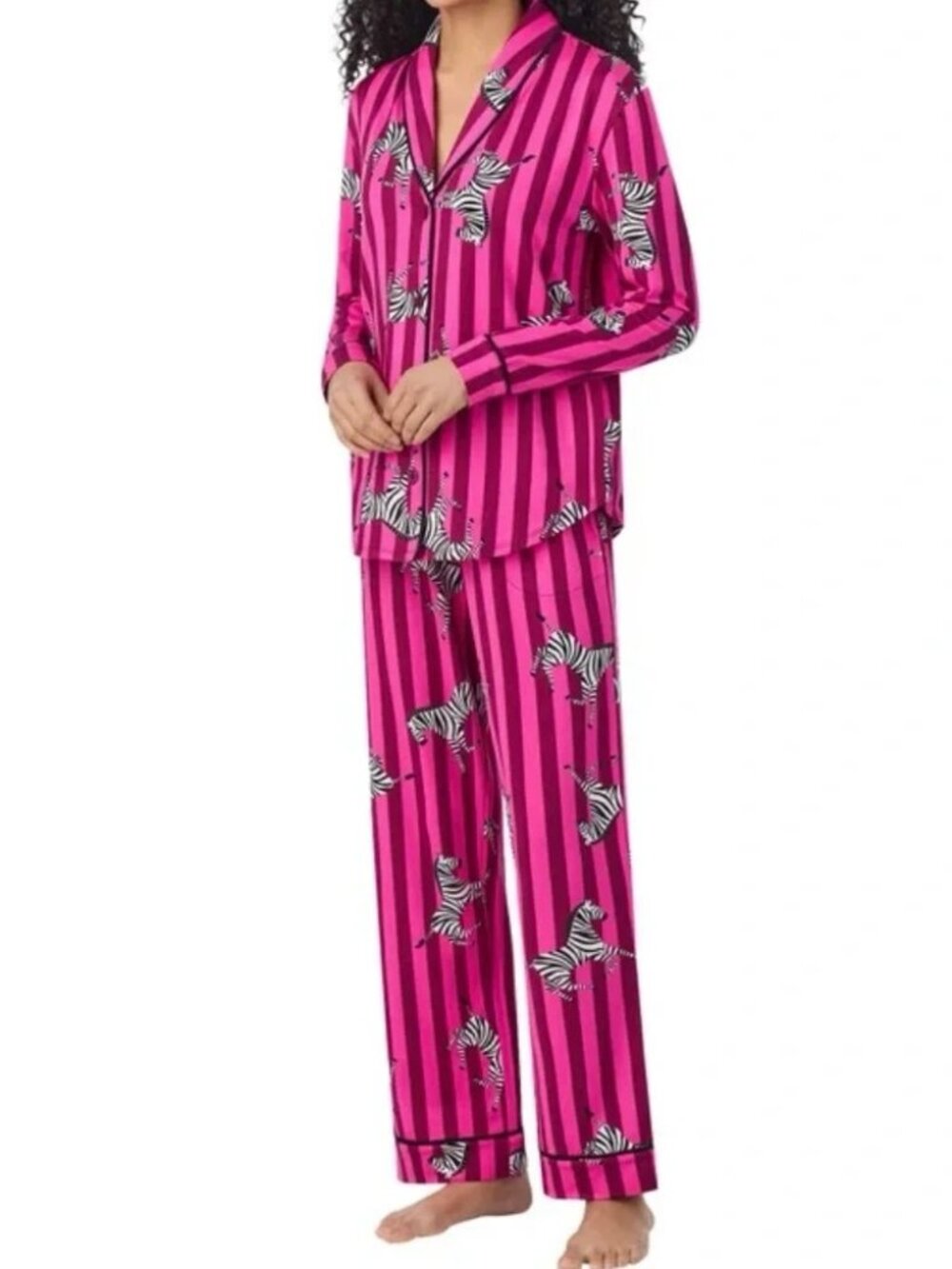 Room Service Pink Stripe Zebra Print Pajamas ** Size XL